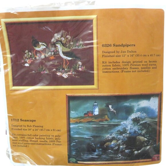 The Creative Circle SANDPIPERS 0326 Embroidery Kit Vintage 1983 New Old Stock - Picture 8 of 8